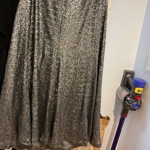 Glitter HOLIDAY/CHRISTMAS PARTY Sequins grey Skirt- Plus size 24